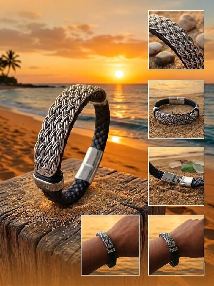 Braided Leather Men’s Bracelet.